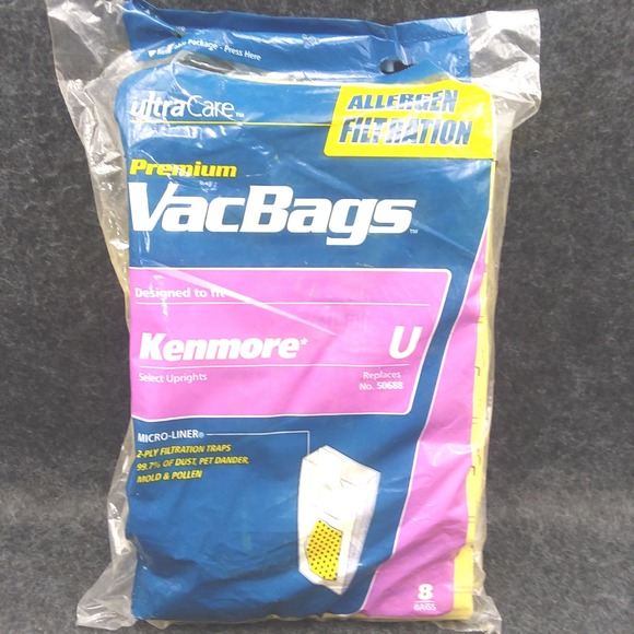 Kenmore Other - Kenmore VacBags Premium Allergen Filtration Vacuum Bags U Model 50688 NOS 8 bags